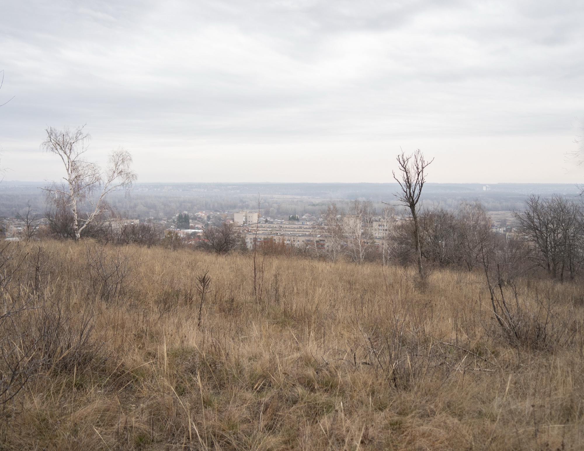 Степовий пагорб під хмарним небом
